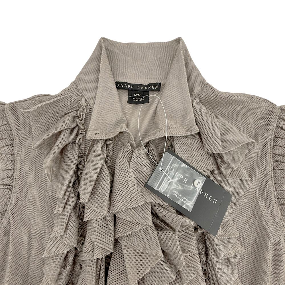 RALPH LAUREN BLACK LABEL Ruffle Blouse M - Picture 8 of 13